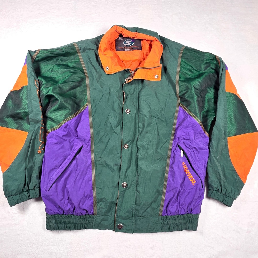 Vintage Starter Colorblock Windbreaker Jacket Men's Green Purple Orange Full Zip